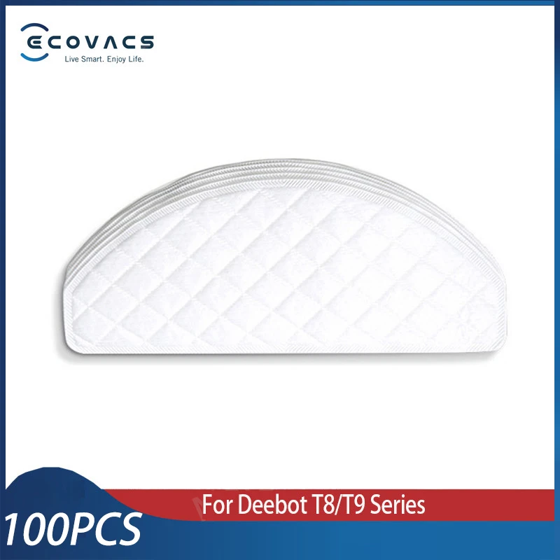 100 шт., одноразовые тряпки для робота-пылесоса Ecovacs Deebot Ozmo T8 T8 AIVI T9 T9 AIVI