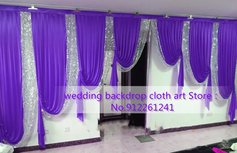 new sequin swags of backcloth design 10ft*20ft wedding stylist swags for backdrop Party Curtain Celebration Stage design drapes