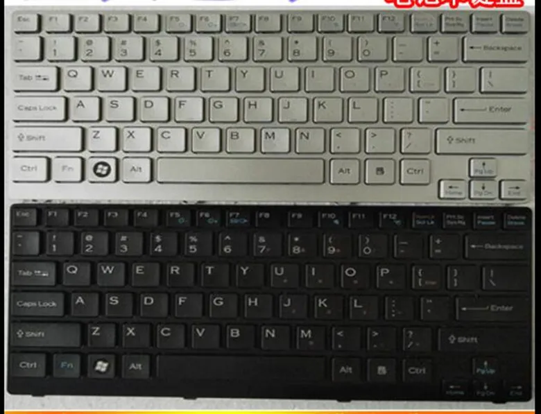 90% New For Sony VGN-CR Series US Laptop Keyboard Black silver With Frame USED