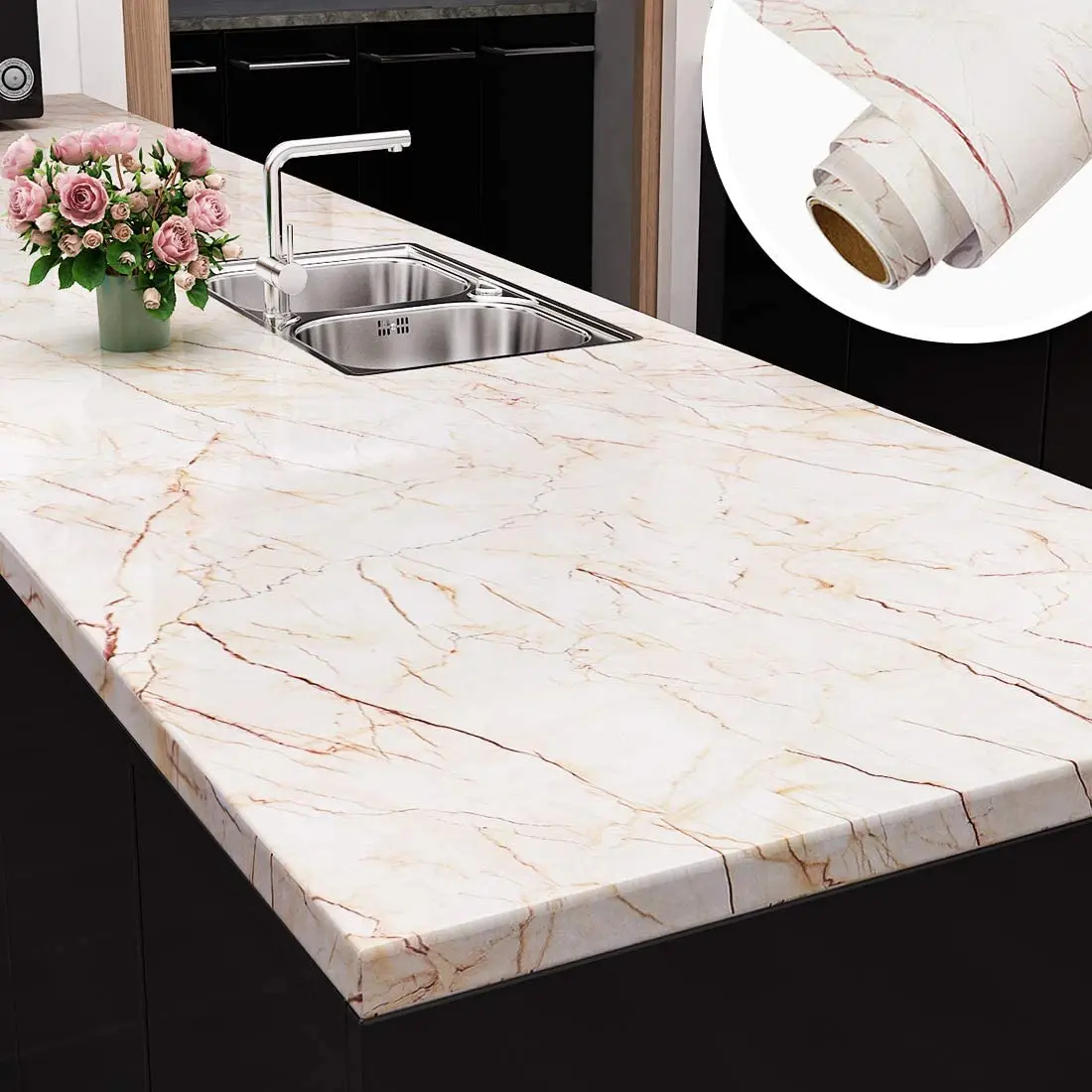 Marble Wallpapers  Improvement Sticker DIY Decorable Film PVC Self Adhesive Wall Sticker Decorative Kitchen Desktops Home Decor