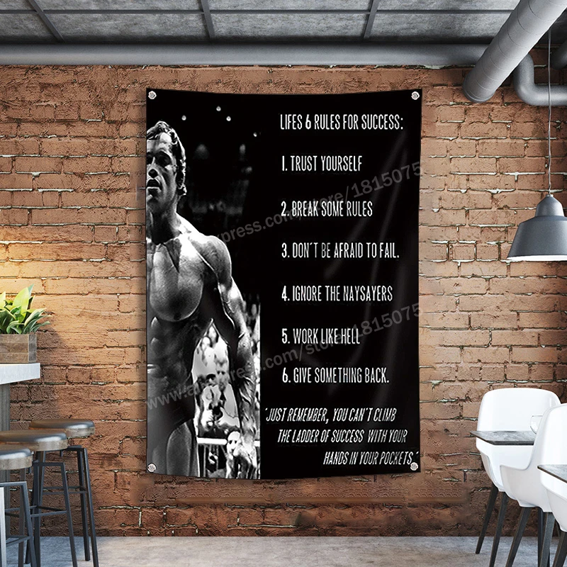 Póster de Fitness para gimnasio, Bandera de 144x96cm, arte de pared, decoración personalizada para el hogar, culturismo, deportes, motivacional,