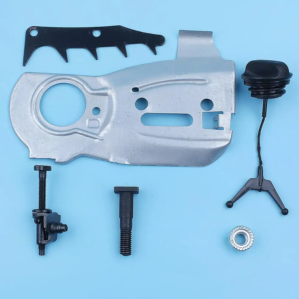 Nivelador de Corrente de Óleo Ajustador de Tampa Placa Guia Conjunto de Porcas para Husqvarna 350 345 340 Jonsered 2141 2145 2150 Peça de Substituição de Motosserra