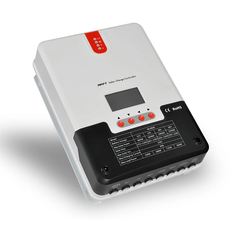 MPPT الشمسية تهمة التفريغ تحكم 12 فولت 24 فولت 36 فولت 48 فولت السيارات 60A 99.9% كفاءة RS48 جهاز الطاقة الشمسية المنزلية قافلة سيارة مخيم ML4860