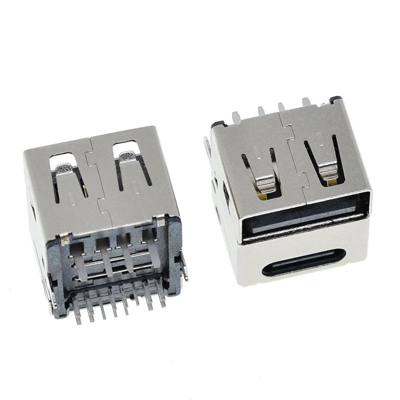 TZT 5/10 Stück 90-Grad-USB-Anschlussmodul Typ-C Dual-USB-Buchse 4 Gerade Füße Buchse PD-Schnellladegerät für Auto – Detail 9