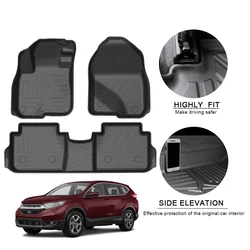 For Honda CR-V Rubber Car Floor Mats Waterproof  Non-Slip TPE  Foot Pad  2017 - 2022 Car Accessories