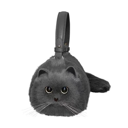 Women Mini Shoulder Bag With Versatile Chain High Quality Cute Fashion Grey Cat Crossbody Bag For Women 2022 New Luxury Handbags