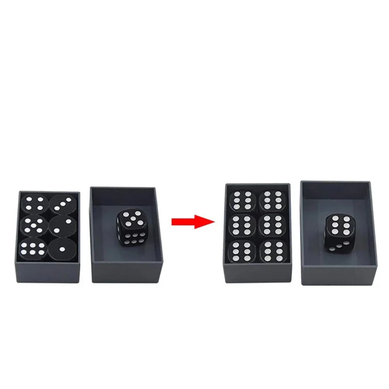 Magic Dice Trick 7 Black Die And Box Amazing Miracle Number Change Predict Effect Magician Gimmick