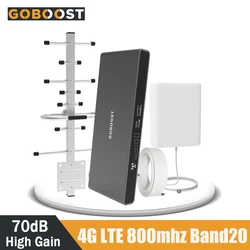 LTE 4G 800mhz Signal Booster 4G Cellular Amplifier Band20 Amplifier Repeater Mobile Phone Network Signal Repeater Large Coverage