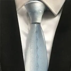 Corbatas de Jacquard para hombre, corbata de cuello tejida, azul claro con diamantes a cuadros, regalo