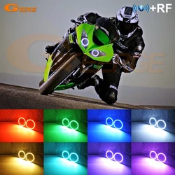 For Kawasaki Ninja Zx-6r Zx6r Zx600 09-12 Zx-10r Zx10r Zx10 08-10 Bluetooth APP Multi-Color Ultra Bright RGB LED Angel Eyes