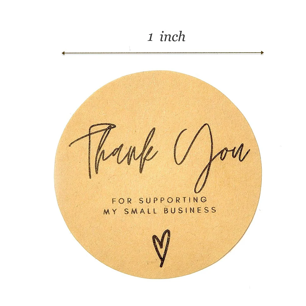 100-500pcs Thank You for My Small Business Stickers Paper Thank You Label Sticker Kraft paper Adhesive Shipping Mail Labels