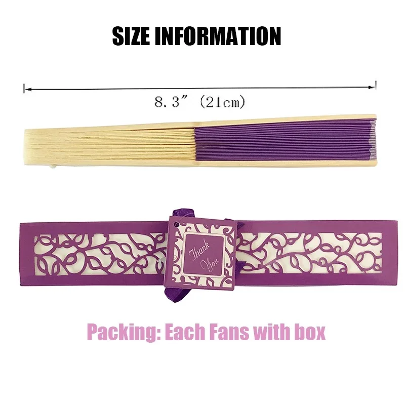 120/130PCS Personalized Silk Hand Fan,Come with Gift Box,Custom Printing Wedding Fold Fan,Bulk Bamboo Fans,250pcs,Party Presents