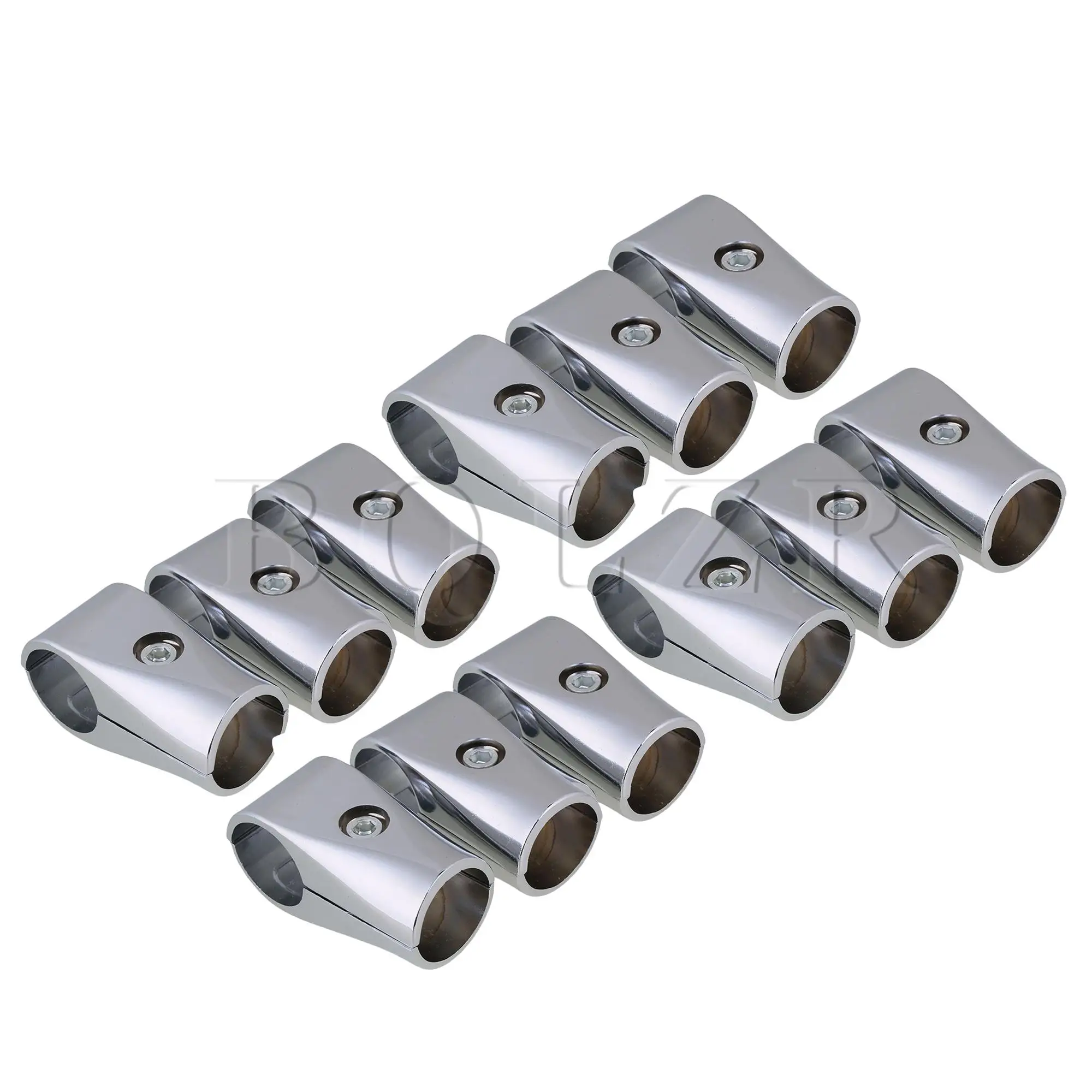 

BQLZR 12 X Aluminum Alloy Pipe Clamps Connector for 32mm ID Round Tube Adapter