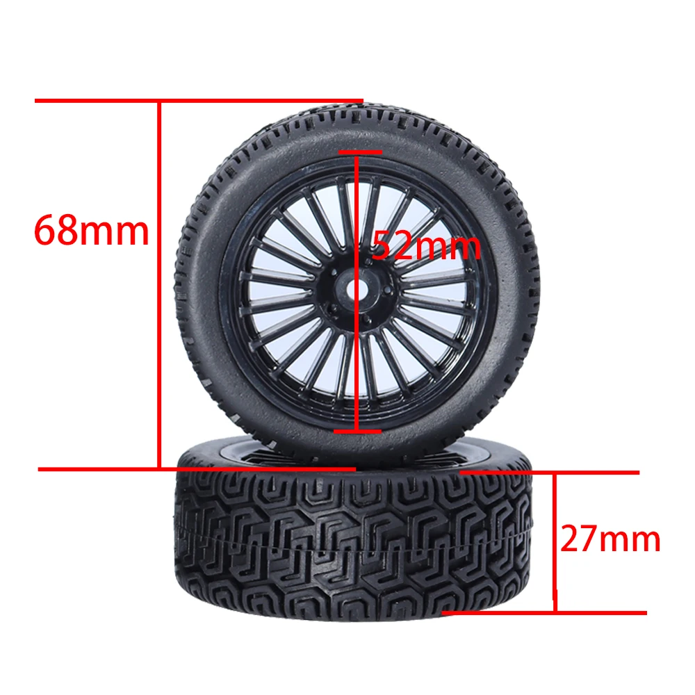 4Pcs RC 1/10 Car Tires Wheel Hub Rim Hex 12mm for 1:10 HPI HSP RC On Road Rally Car Traxxas TRX4 TRX-4 Tamiya Accessories