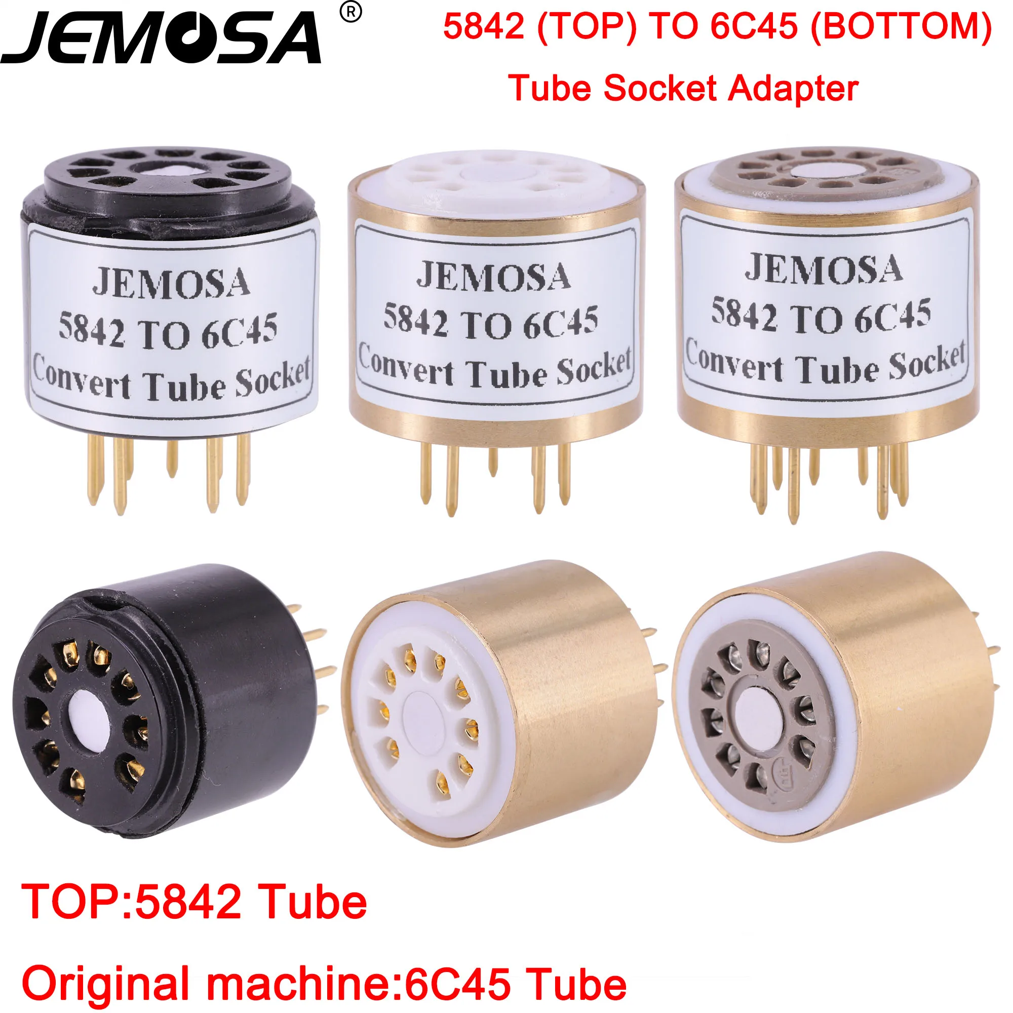 오디오 진공관 앰프 변환 소켓 어댑터, 9 핀 튜브 소켓, 5842-6C45, 1PC