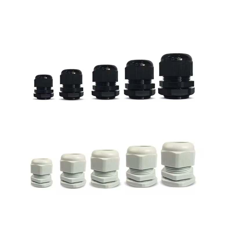 10 pièces presse-étoupe étanche entrée de câble IP68 PG7 pour 3-6.5mm PG11 PG25 PG36PGWhite noir Nylon connecteur en plastique