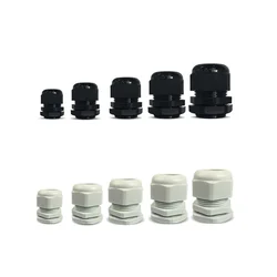 10 pcs Waterproof Cable Gland Cable Entry IP68 PG7 For 3-6.5mm  PG11 PG25 PG36PGWhite Black Nylon Plastic Connector