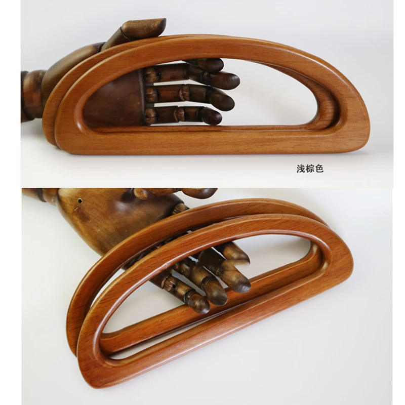 24cm Solid Wood D Shape Bags Handle Wooden Purse Frame Hanger DIY Wooden Handbag Handles Bag Accessories Hardware Replacement