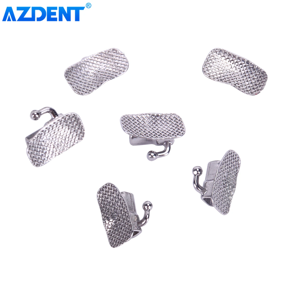 20 Sets Dental Orthodontic Buccal Tube AZDENT for Molar Teeth Mesh Base Bonding Single Tube Non Convertible Roth MBT 0.022 0.018