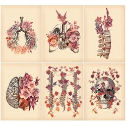 Yumeart Diamond Painting New Vintage Lung Skull Spine Mosaic Human Anatomy Medicine Picture Of Rhinestone Embroidery Diamond Art