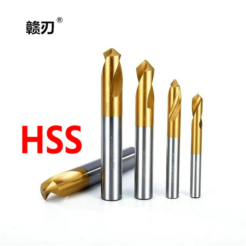 HSS & Carbide 60 90 120 Degree NC Spot Drill Stub Starting Location Center Bit Prepare Guide Pilot Hole Chamfer Machine Tool