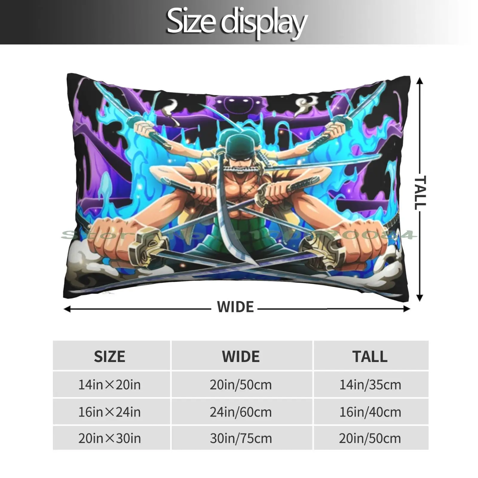 Angry Roronoa Zoro Shirt Pillow Case 20x30 50*75 Sofa Bedroom T Rex Various Dinosaurs Green Dinosaurs Watercolour Painted