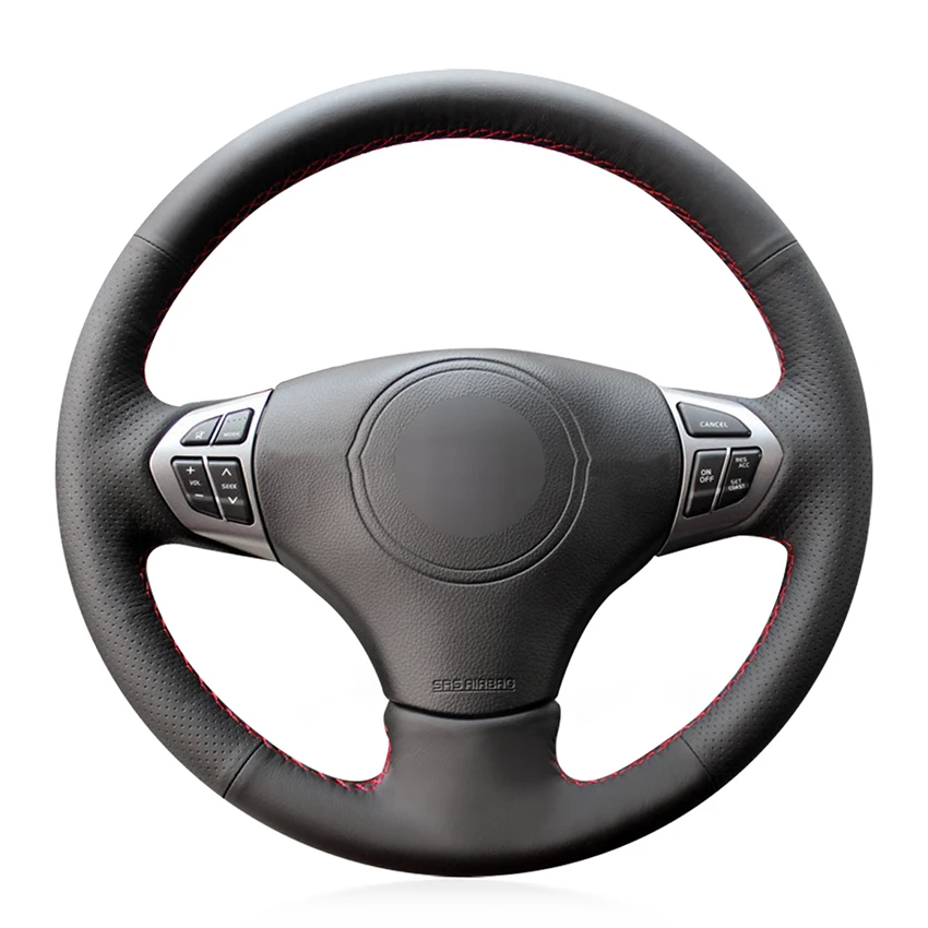 Hand-stitched Black Leather Car Steering Wheel Cover for Suzuki Grand Vitara 2006 2007 2008 2009 2010  2011 2012 2013