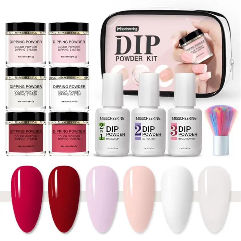 

Dipping Nail Powder Colorful Dip Nail Glitter No Lamp Cure Gradient French Chrome Dust Pigment Decor SET T1745