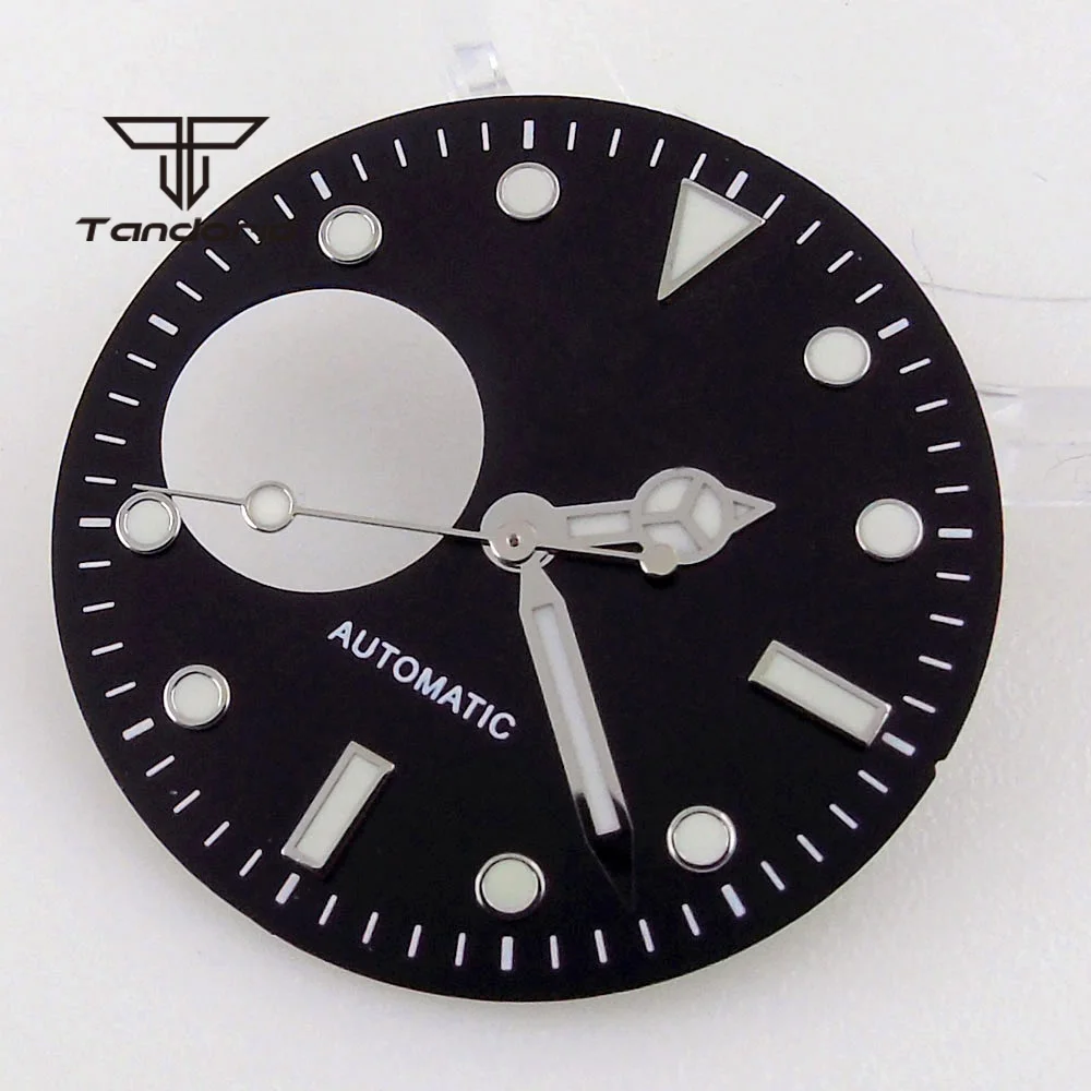Fit for NH38 Movement 29mm Black/Grey/Blue/Green Hollow Watch Dial+Hands Set Sunburst Face Skeleton Wristwatch Spare Parts
