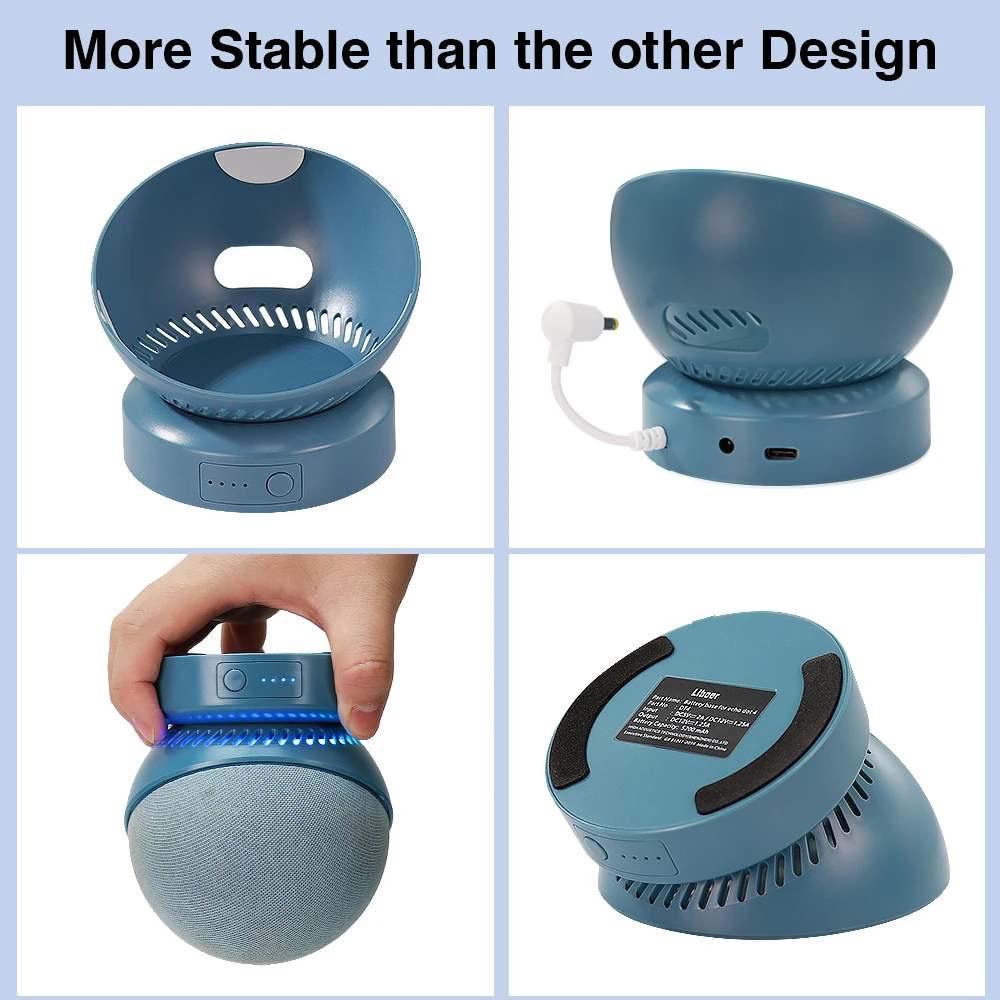 Batterie basis für Echo Dot 4th gen Akku 5200mah Tragbare ladegerät für Echo Dot 4 Pattery pack