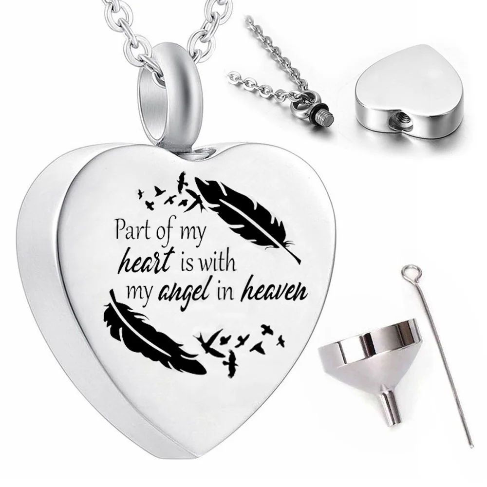 Feather cremation jewelry urn pendant necklace seagull souvenir ashes holder waterproof necklace