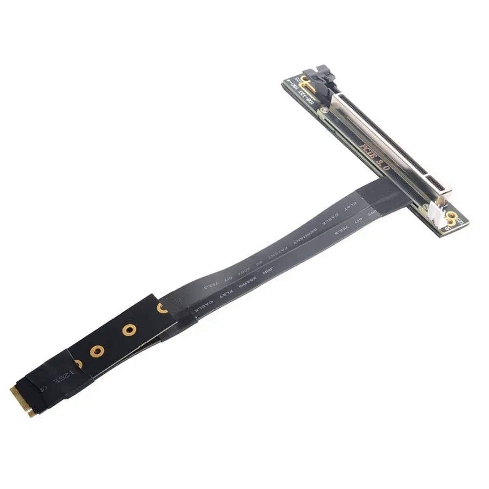 High Speed 90 Degree PCI-E PCIe 3.0 X16 16X To M2 M.2 M-Key Key M Gen3 Extender Extension Cord Cable with Sata Power Cable