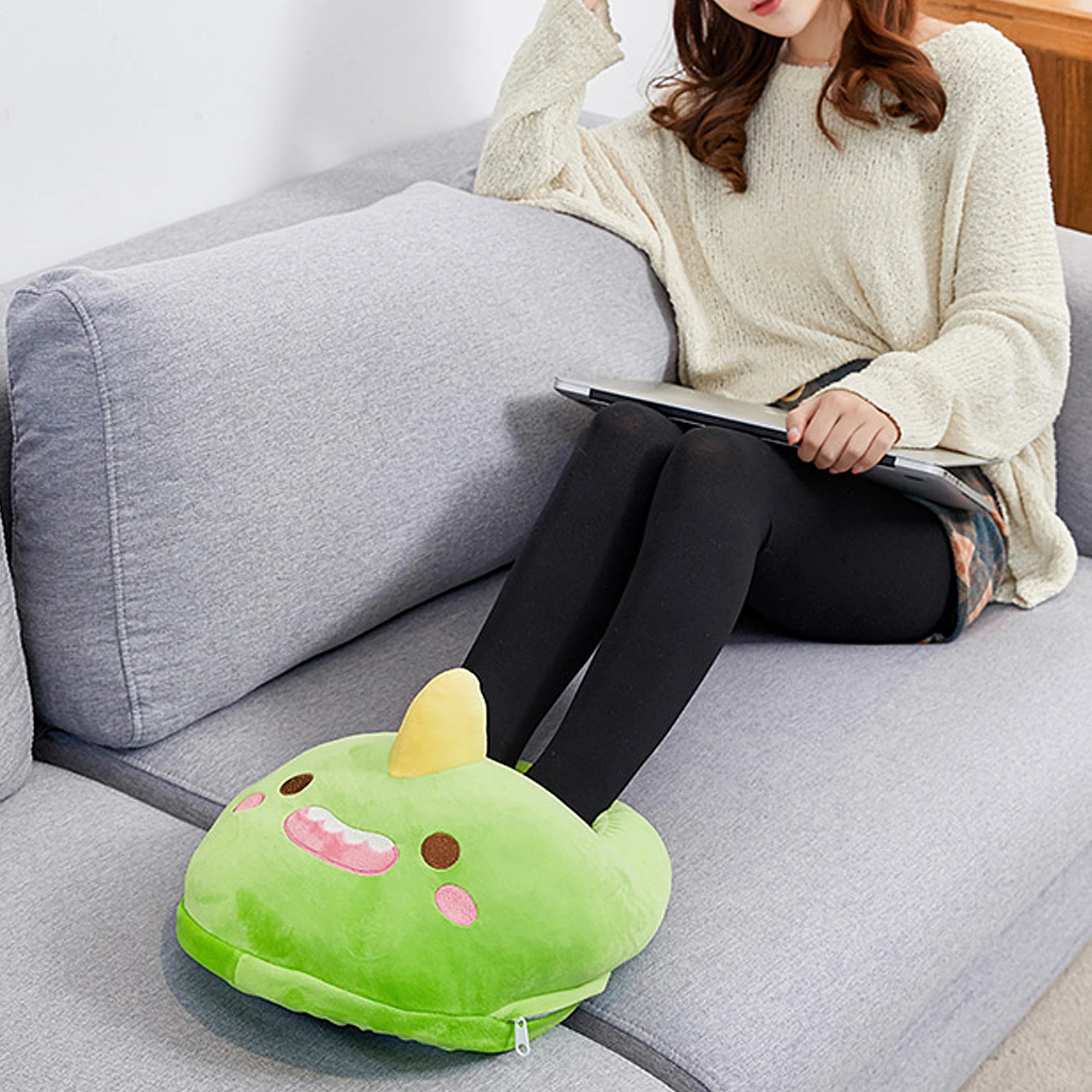 1 Pair Cute Feet Warm Slippers USB Foot Warmer Shoes Computer PC Electric Heat Slipper for Home Travel Office voetverwarmers
