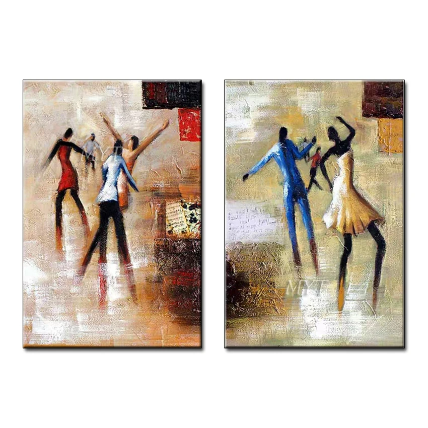 Crazy People In The Rain Oil Painting On Canvas For Living Room Home Decor Picture Wall Art Paintings 100% Handpainted Unframe