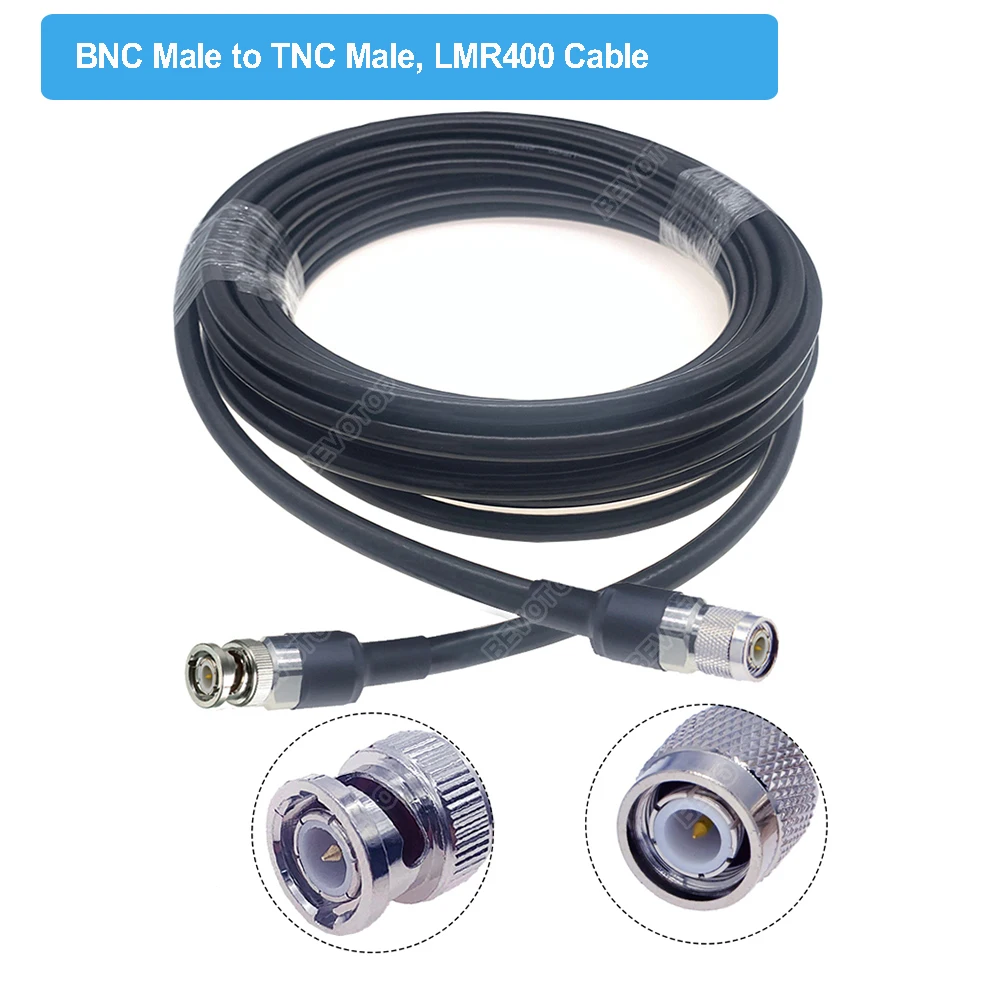 BNC LMR400 Cable BNC Male to BNC Male LMR 400 Cord 50 ohm 50-7 RF Coaxial Extension Jumper Pigtail Adapter BEVOTOP