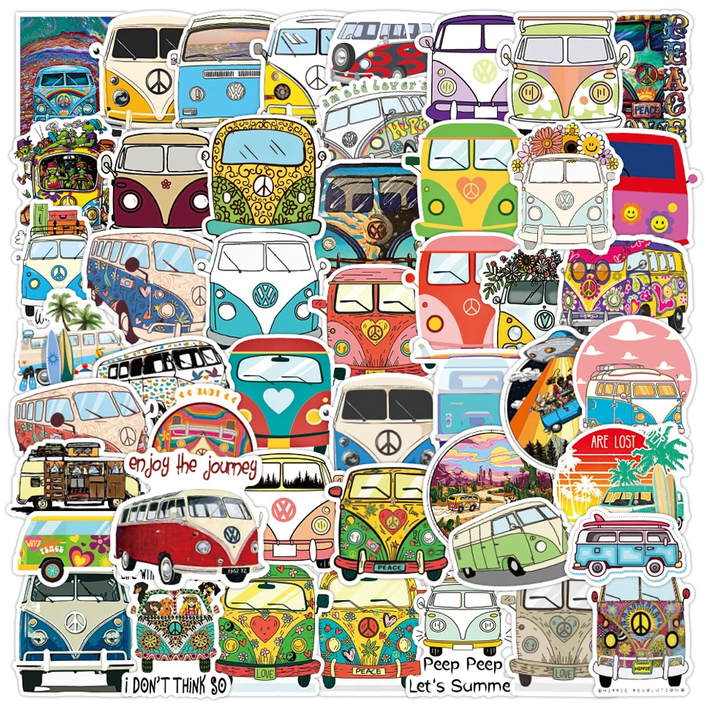 10/30/50PCS Hip Hop Bus Graffiti Stickers PVC Travel Luggage Guitar Laptop Waterproof Classic Kid Toys Cool Sticker Decals Gift