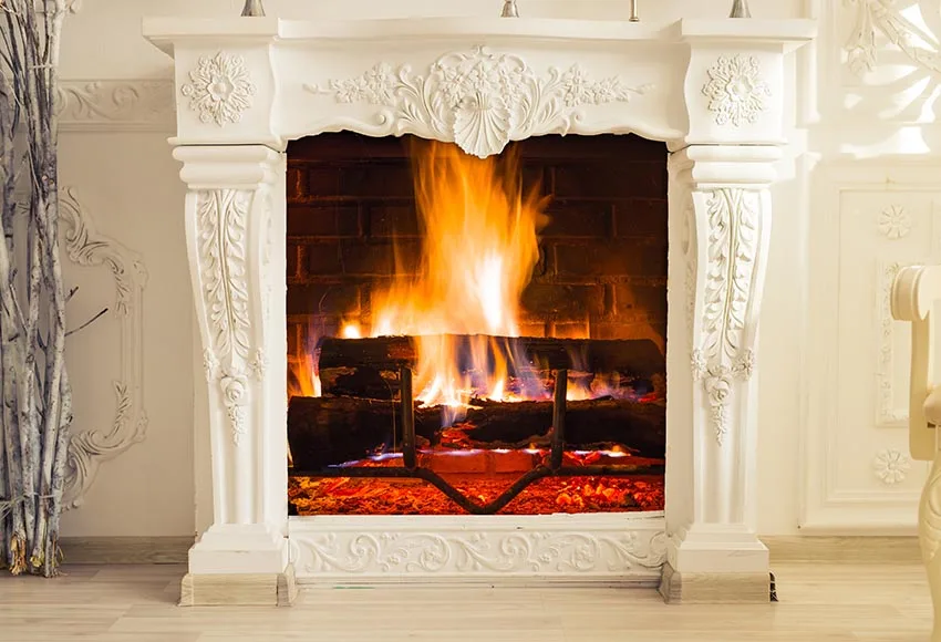 موقع قران-خلفية للتصوير الفوتوغرافي ، مدفأة شتوية ، طوب Exuberant ، حفلة عيد الميلاد ، خلفية استوديو الصور