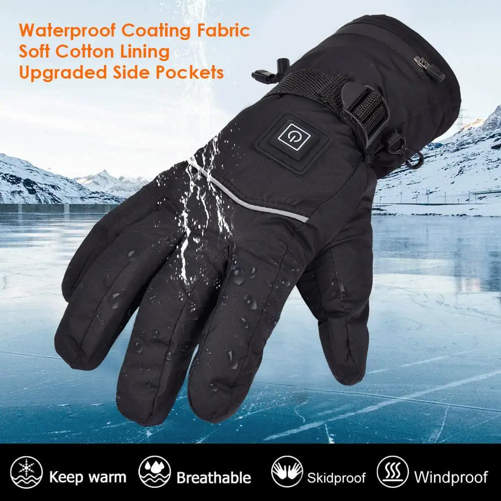 Unisex Heating Gloves Comfortable Functional Heated Waterproof Wind Resist Gloves For Night Riding