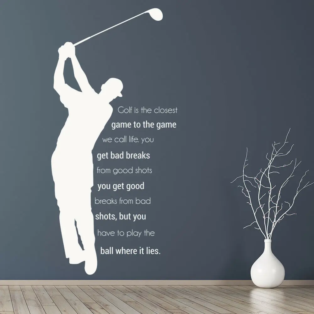 Golf Quote Wall Sticker The Game We Call Life Lettering Mural Art Door Window Vinyl Sticker Bedroom Golf Club Decoration Q137