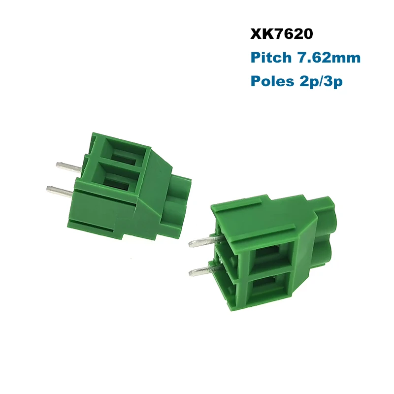 

5Pcs Pitch 7.62mm Screw PCB Terminals Block Connector Straight Pin 2P 3P XK7620 Morsettiera Combinable Bornier 300V 30A