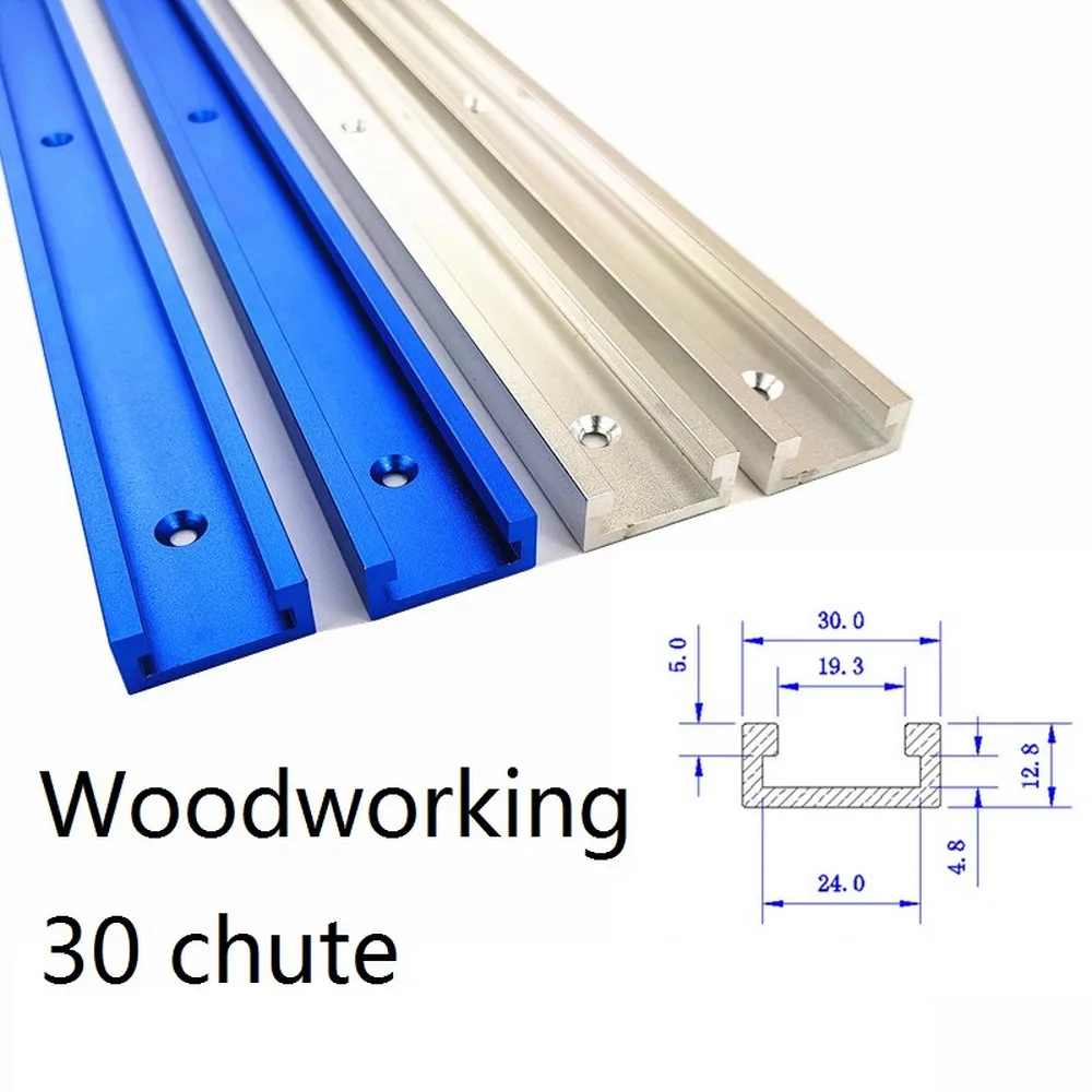 T-Track Slot Miter Track Jig Fixture Router 300 to 800MM Woodworking T Screw T Slider Aluminium Alloy Pressure Block