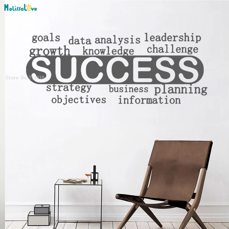 Success Word Cloud Wall Sticker Studio Study Decal Quote Every Part Is Important Motivational Home Decor For Teens YT3273