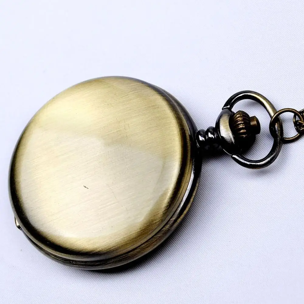 

8087Silver Pocket Watch Smooth And Bright Fashion Retro Two-faced Pocket Watch With Necklace Pocket watch