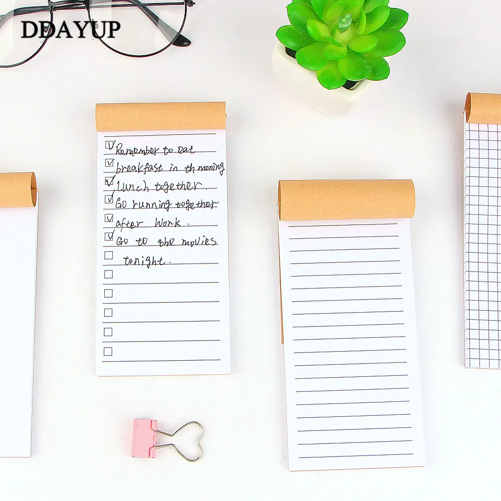 Pocket Kraft Paper Memo Pad Notepad Stationery Scrapbooking Memo Notes To Do List Tear Checklist Note Pad
