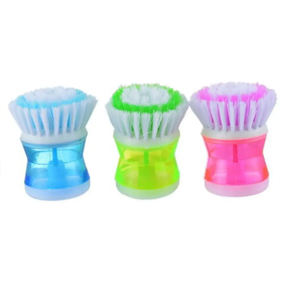 Kitchen Goods Plastic Brush For Washing Kitchen Household Washing Utensils Pot Dish Brush With Washing Up Liquid Soap Dispenser