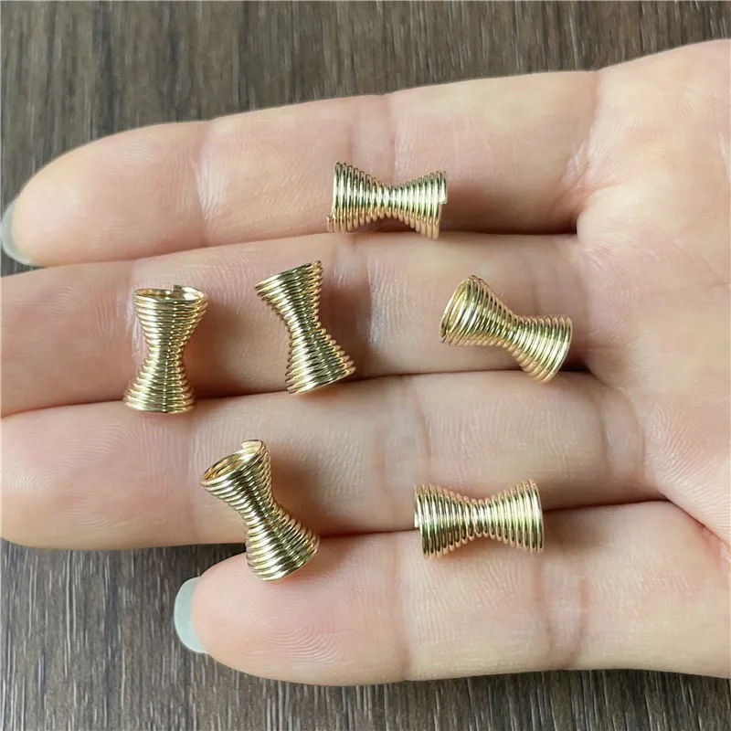 20pcs Metal Spring Funnel Shape Spacer Beads Caps Beading DIY Findings End Caps Bead Stoppers For Jewelry Makings Accessories