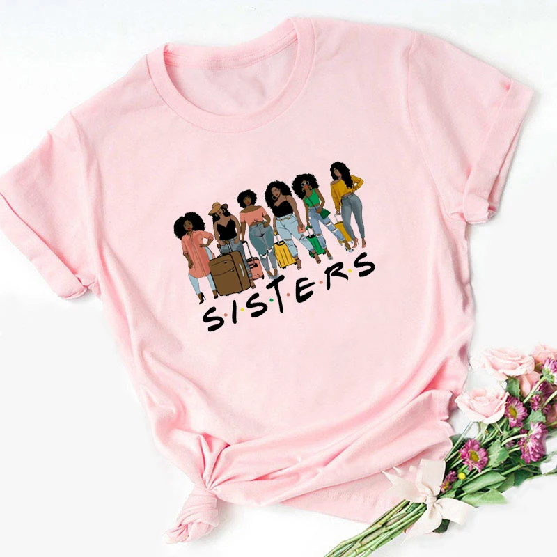 

Tee shirt femme Peace Love Melanin, Black Lives Matter Sublimation, African American Women tshirt 90s pink tshirt tops