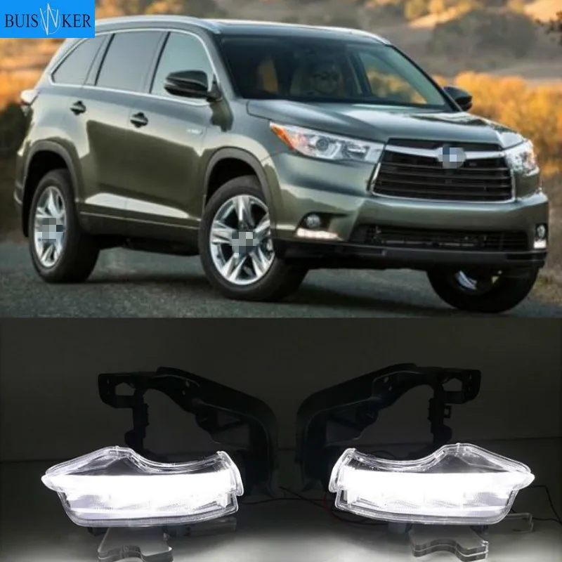 

Car Led Daytime Running Lights Front Grille Driving Fog Lights For Toyota Highlander 2014 2015 2016