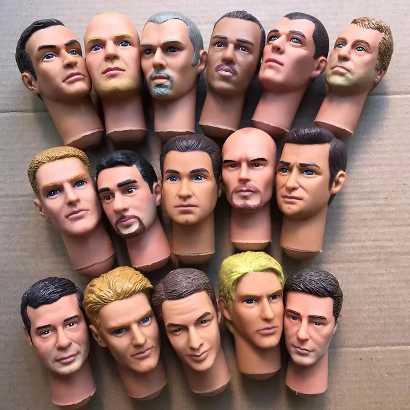 1/6 Doll Soldiers Men Head Collection Original Doll Figures Good Makeup Rare Face Man Doll Head Famous Stars Male Doll Heads Toy