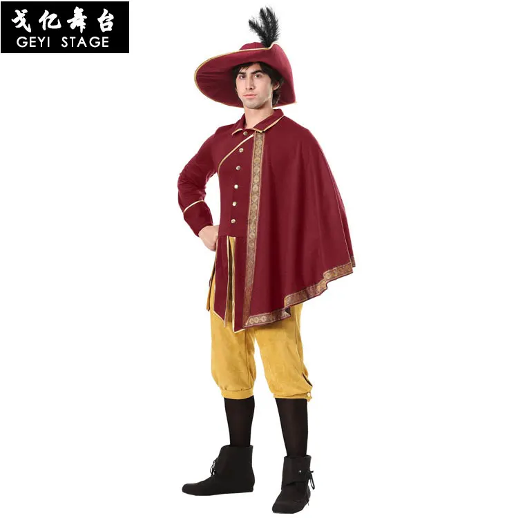 Halloween Stage Performance Adult Male Renaissance Luxury Noble European Jazz Cosplay